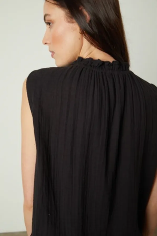 Velvet by Graham & Spencer Bianca 06 Sleeveless Blouse | Black | Clearance Final Sale
