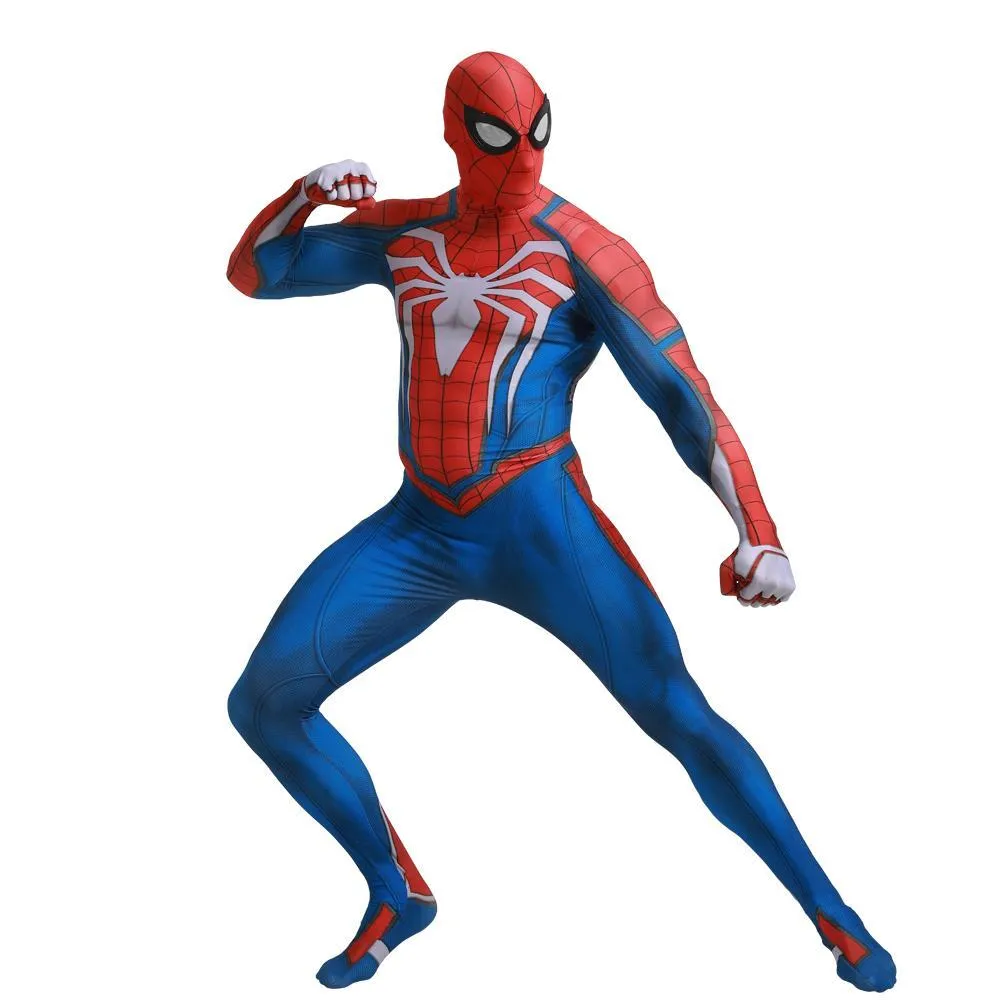 White Spider-Man PS5 PS4 Game Costume Cosplay Zentai Jumpsuit Halloween Party for Adult and kids