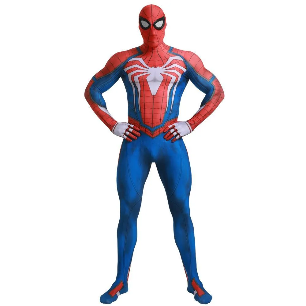 White Spider-Man PS5 PS4 Game Costume Cosplay Zentai Jumpsuit Halloween Party for Adult and kids