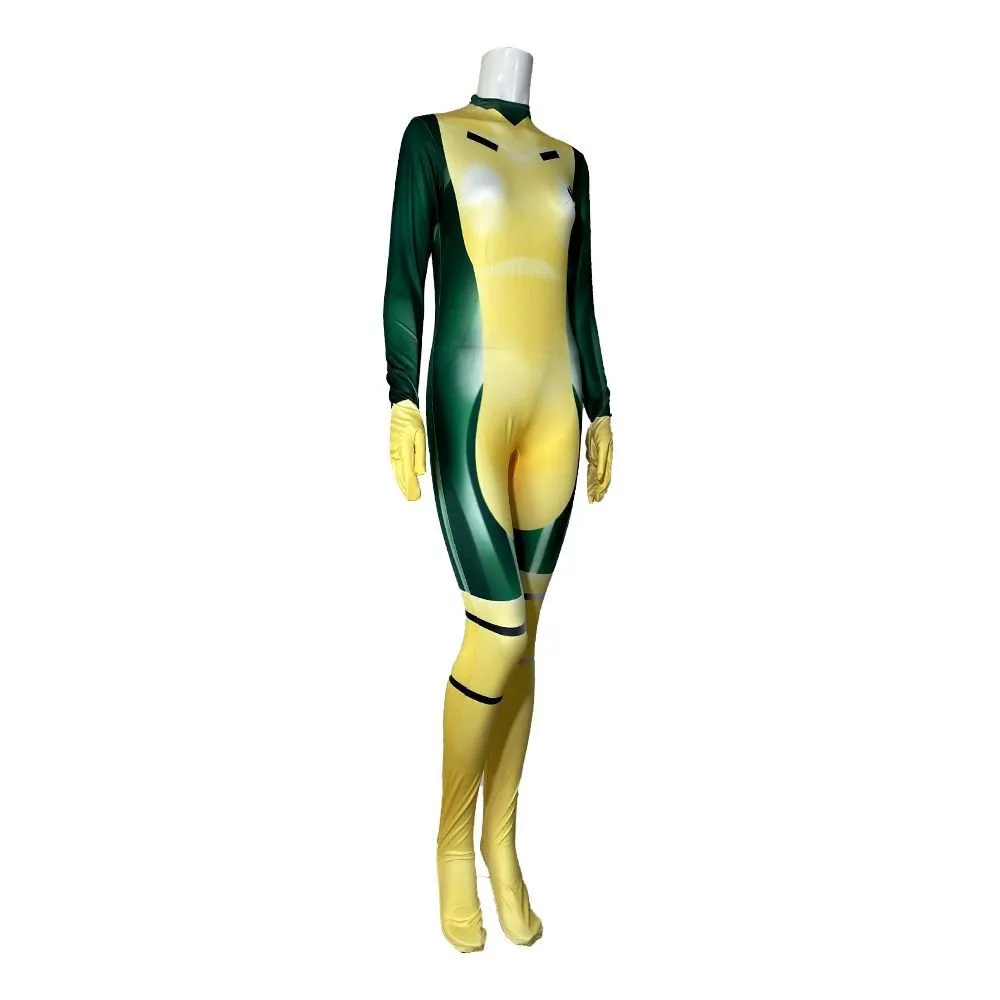 X Men Rogue Outfits Halloween Party Cosplay Costume Jumpsuit