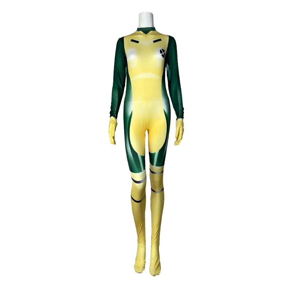 X Men Rogue Outfits Halloween Party Cosplay Costume Jumpsuit