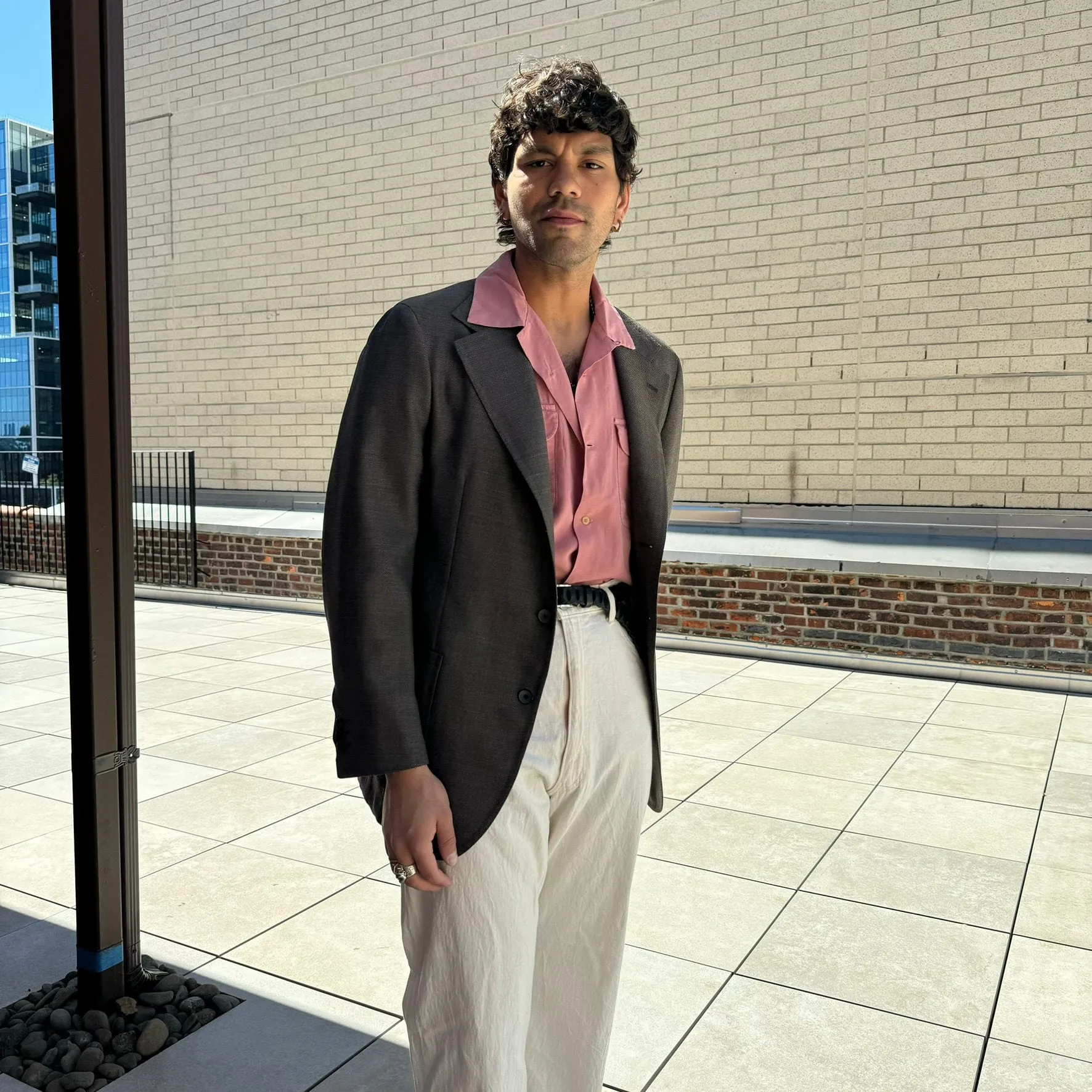 x Sartoria Carrara: ultra-light unlined sport coat in Drapers dark taupe hopsack