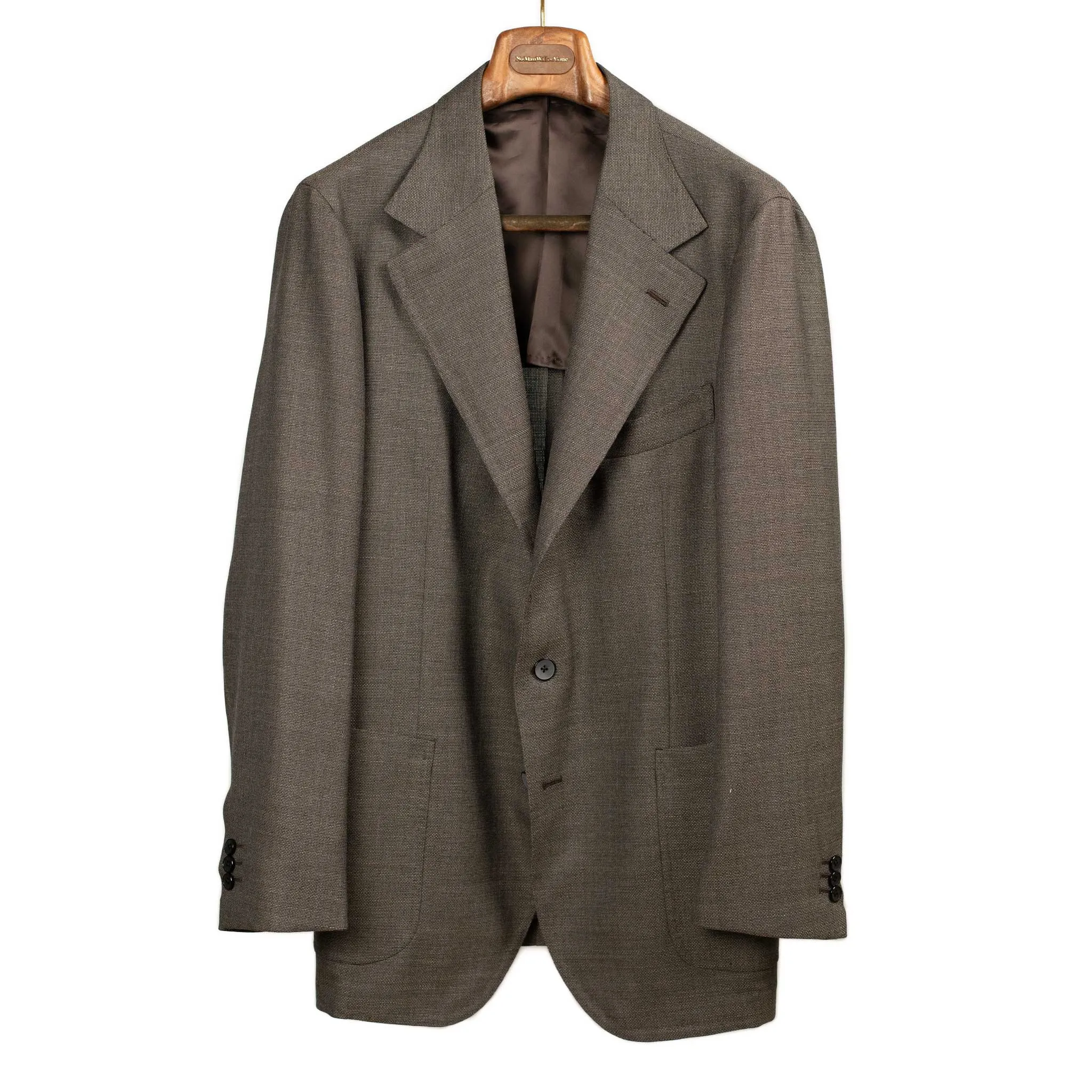 x Sartoria Carrara: ultra-light unlined sport coat in Drapers dark taupe hopsack